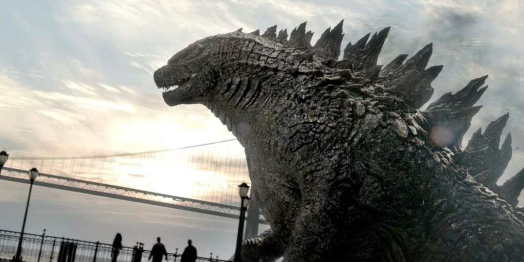 Godzilla standing beside a bridge in Godzilla (2014) | Agents of Fandom