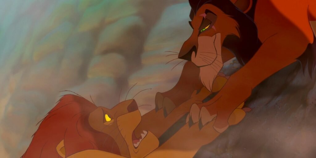 Scar getting ready to betray Mufasa in The Lion King | Agents of Fandom