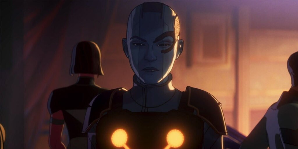 Nebula, voiced by Karen Gillan, in her new Nova Corps uniform in the What If...? Season 2 Premiere | Agents of Fandom