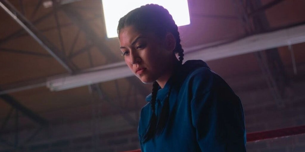 Alaqua Cox as Maya Lopez in a blue hoodie in Echo | Agents of Fandom