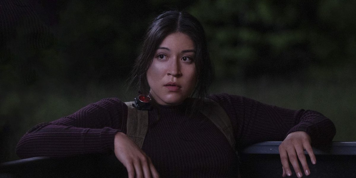 Alaqua Cox as Maya Lopez/Echo sitting in the back of a truck in Echo Episode 2 | Agents of Fandom