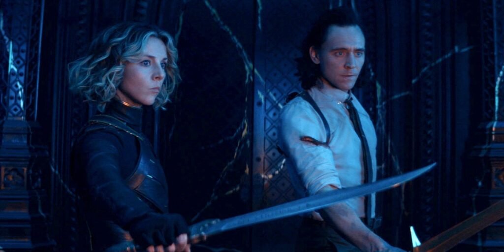Sylvie (Sophia Di Martino) and Loki (Tom Hiddleston) during a scene from 'Loki' season 1, ep. 6 | Agents of Fandom
