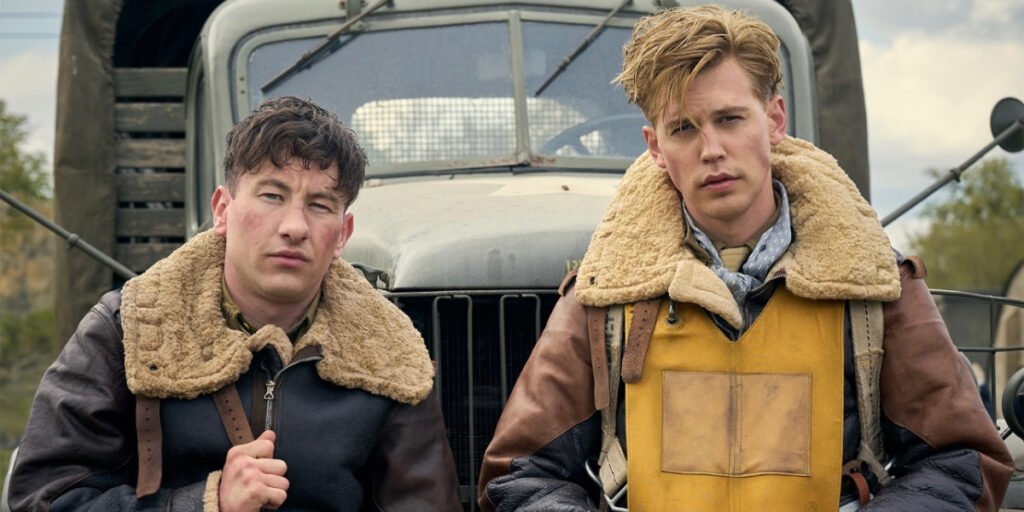 Barry Keoghan and Austin Butler in Masters of the Air, sitting in front of a large truck | Agents of Fandom