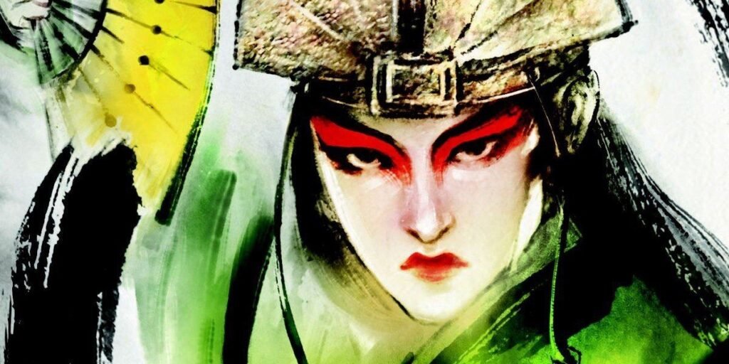 A painting of Kyoshi holding her fan | Agents of Fandom