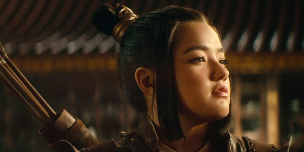 Azula (Elizabeth Yu) glares ahead to what her future brings in the Fire Nation in Avatar: The Last Airbender. | Agents of Fandom