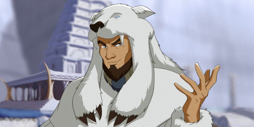 Avatar Kuruk wearing a polar bear on his head in the Avatar: Generations mobile game | Agents of Fandom