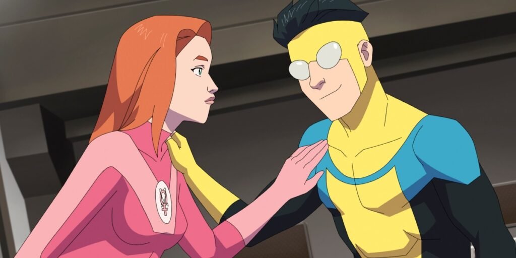 Atom Eve and Mark share a moment in Invincible Season 2 Part 2. | Agents of Fandom