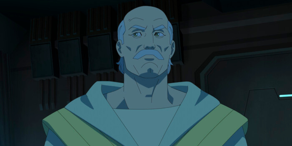 Leader of the Coalition of Planets Thaedus sports a mustache in Season 2 of Invincible | Agents Of Fandom