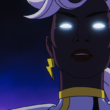 A close up of storm with glowing eyes in X-Men '97 | Agents of Fandom