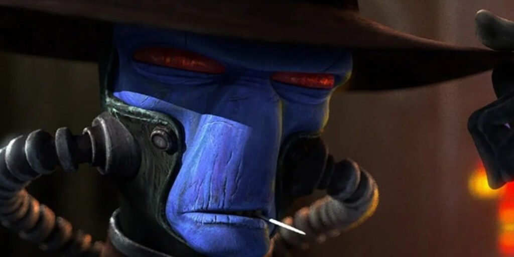 A close up still of Cad Bane with his hand on his hat in The Bad Batch | Agents of Fandom