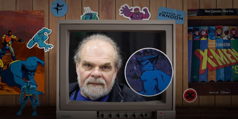 George Buza and Beast on an old TV surrounded by X-Men '97 stickers | Agents of Fandom