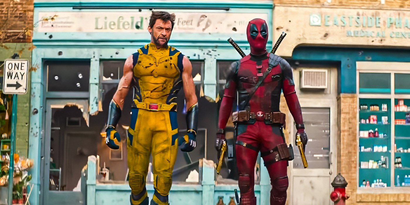 Deadpool and Wolverine walk into an empty town street ready for a fight in Deadpool & Wolverine | Agents of Fandom