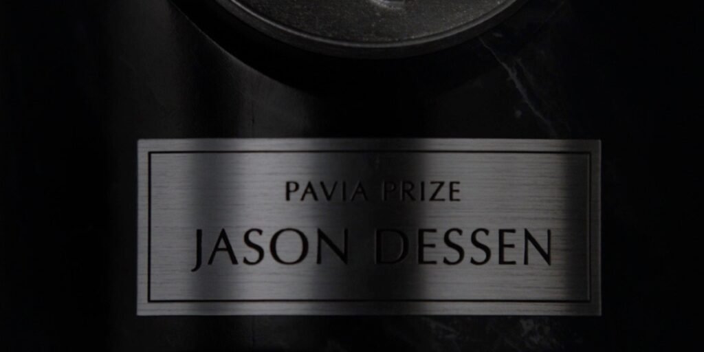 The Pavia Prize plaque with the name Jason Dessen engraved in Dark Matter Episode 1 | Agents of Fandom