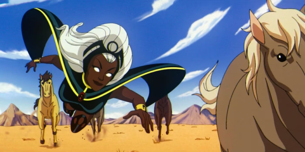 Storm (Alison Sealy-Smith) flies through the desert among a pack of wild horses | Agents of Fandom