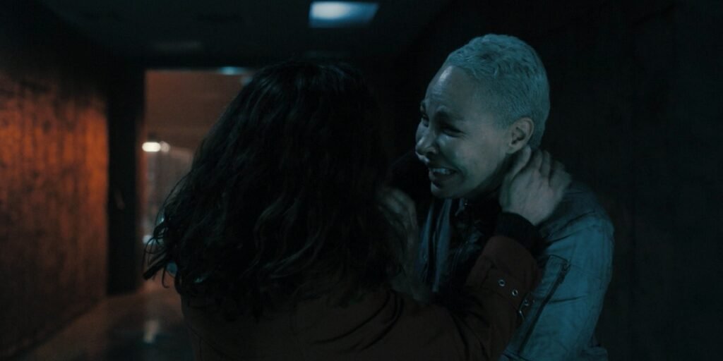 Blair embracing Amanda in the hallway at Velocity Labs | Agents of Fandom