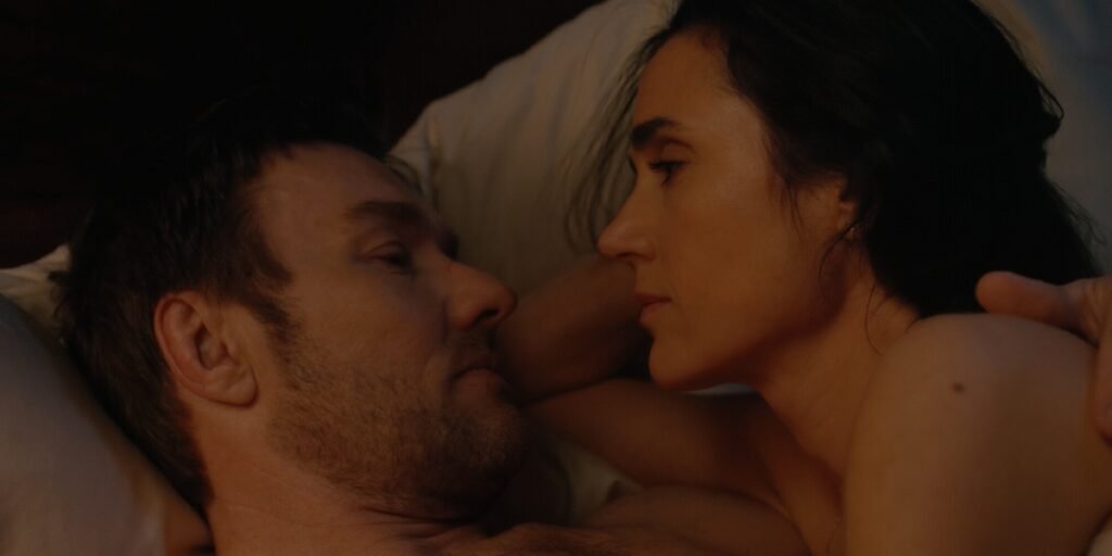 Jason and Daniela laying in bed staring into each other's eyes in the Dark Matter Finale | Agents of Fandom