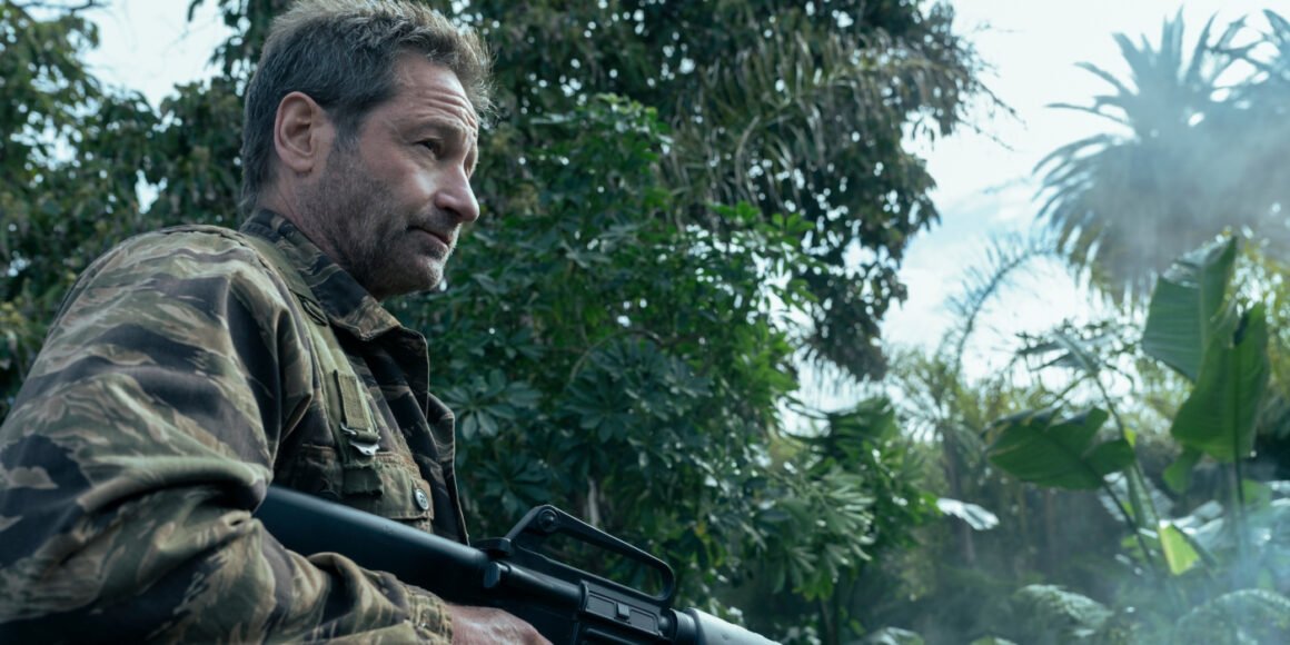 David Duchovny holding an M-16 in the jungles of Vietnam for The Sympathizer | Agents of Fandom
