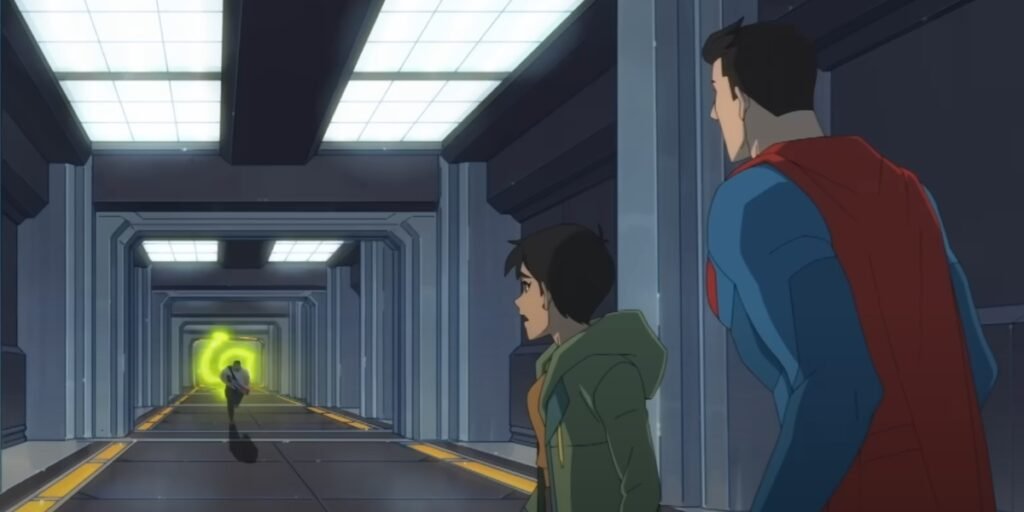 Lois Lane and Superman stare down a corridor as someone runs towards them | Agents of Fandom