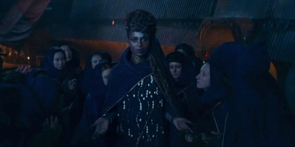 Jodie Turner-Smith as Aniseya surrounded by witches in The Acolyte Episode 3 | Agents of Fandom