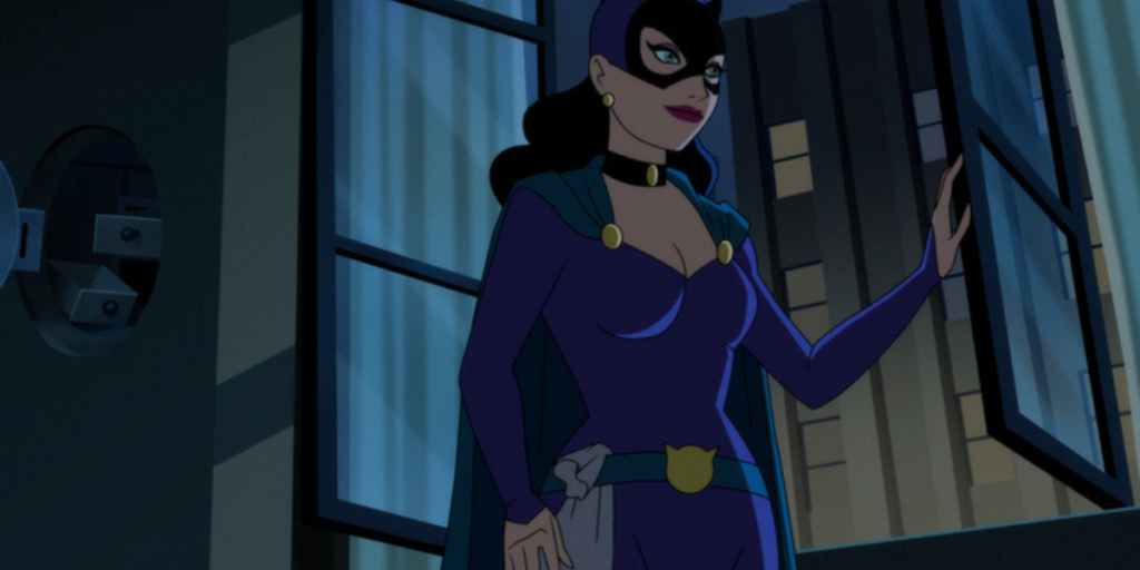 Catwoman sporting a new but classic-looking purple costume in Batman: Caped Crusader | Agents of Fandom