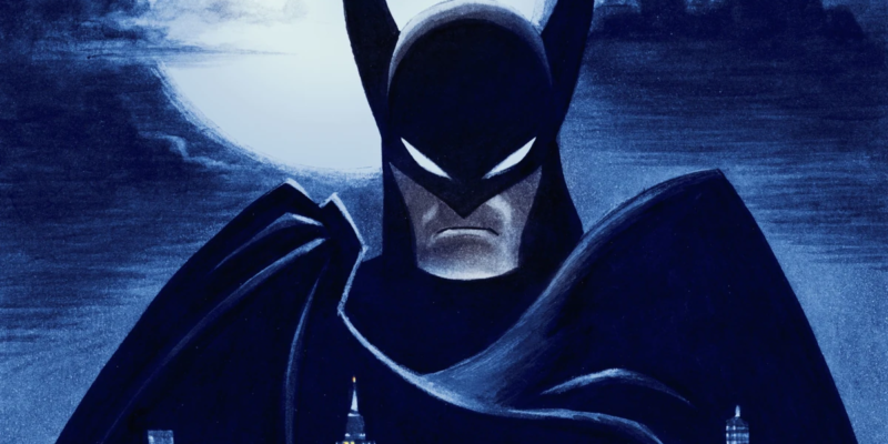 poster for Batman caped crusader featuring the bat above the city of gotham | Agents of Fandom