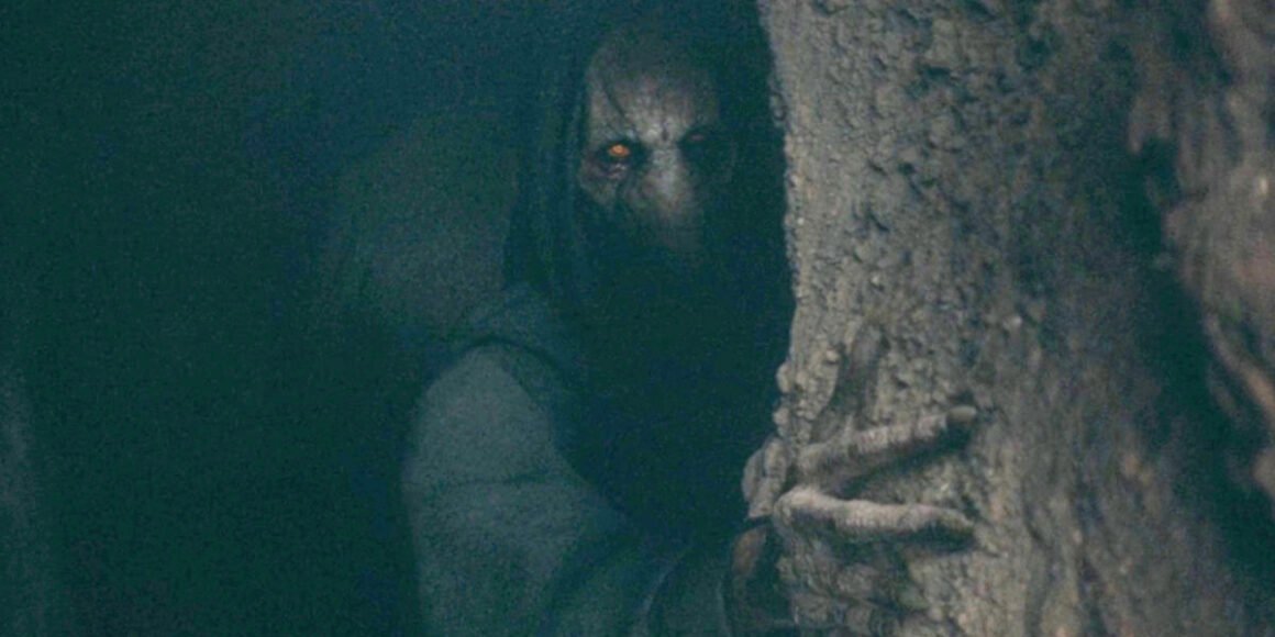 Darth Plagueis peaking out from a cave in The Acolyte | Agents of Fandom