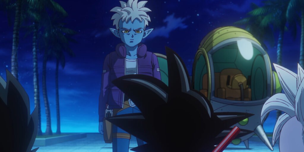 Glorio (Koki Uchiyama) talks with Vegeta (Yudai Mino), Goku (Masako Nozawa) and Supreme Kai (Yumiko Kobayashi) in Dragon Ball Daima Episode 2 | Agents of Fandom