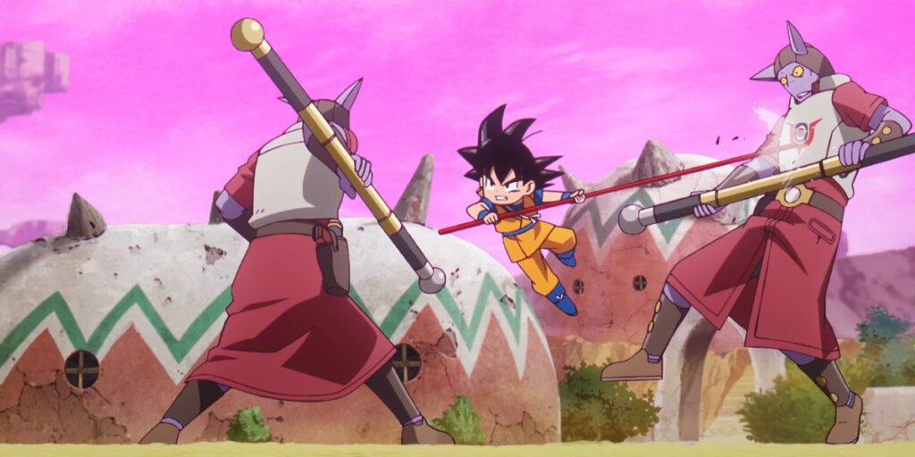 Goku (Masako Nozawa) fights off against the Gendarmerie in Dragon Ball Daima Episode 4 | Agents of Fandom