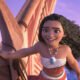 Moana (Auli‘i Cravalho) sailing a canoe in the ocean in Moana 2 | Agents of Fandom