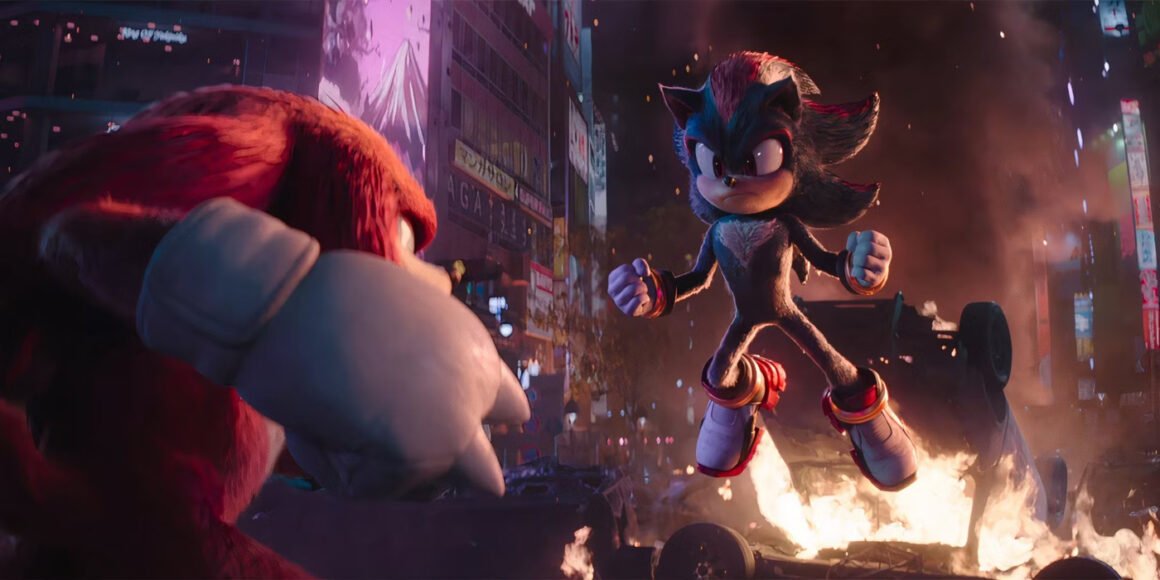 Knuckles (Idris Elba) preparing to fight Shadow (Keanu Reeves) in Sonic the Hedgehog 3 | Agents of Fandom