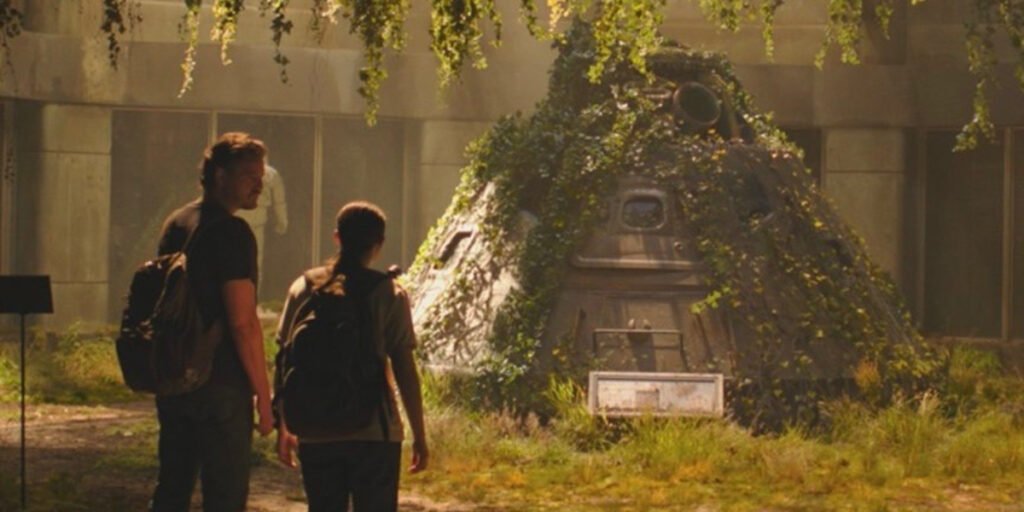 Joel and Ellie standing in front of a spaceship in The Last of Us Season 2 | Agents of Fandom