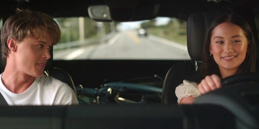 Conrad looks adoringly at Belly as she drives his car in The Summer I Turned Pretty Season 3 Episode 5 | Agents of Fandom