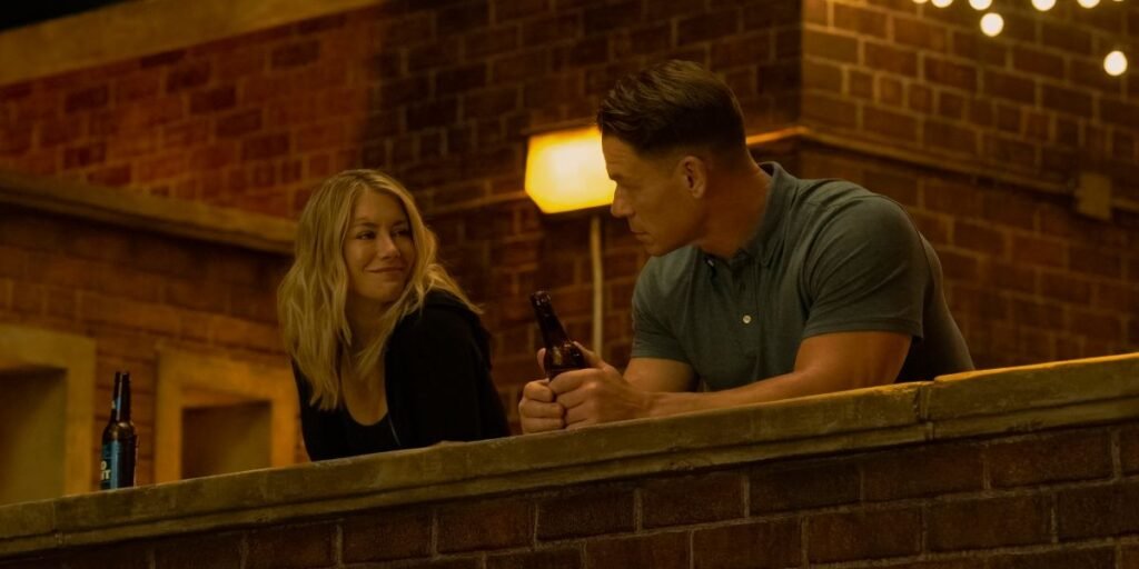 Harcourt and Peacemaker struggle with their relationship at a bar top | Agents of Fandom