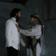 Anya Taylor-Joy holds her arm on Chris Evans' chest as they hold hands and stare into each others' eyes in 'Sacrifice' | Agents of Fandom