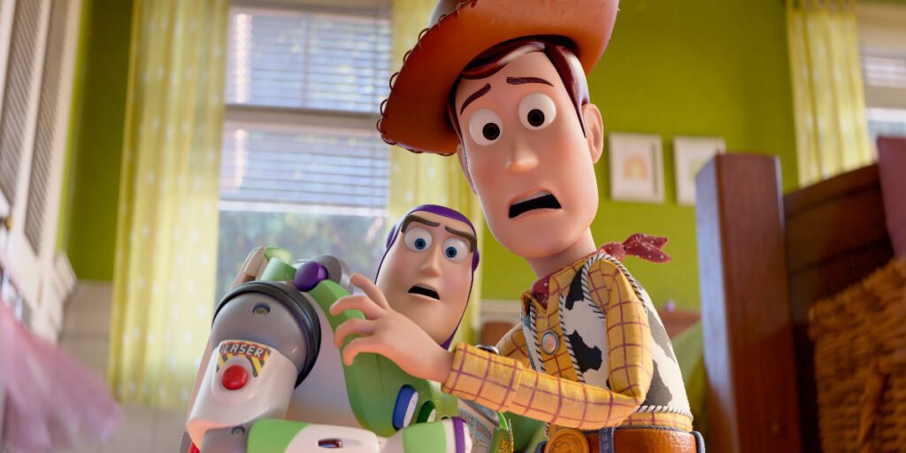 Buzz and Woody looking shocked in Toy Story 5 | Agents of Fandom