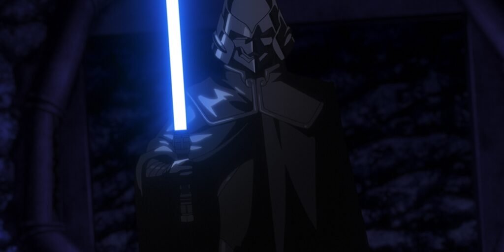 General Nawaam wields his blue lightsaber in 'The Ninth Jedi' | Agentes of Fandom